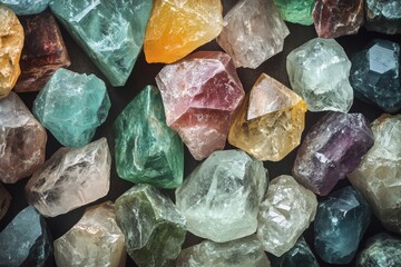 Colorful Gemstone Collection Natural Crystal Minerals Background