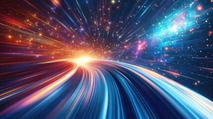 Luminous Trails Through Cosmic Nebulae A Stellar Journey