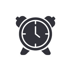 Alarm clock solid icons, minimalist vector illustration ,simple transparent graphic element .Isolated on white background