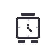 Alarm clock solid icons, minimalist vector illustration ,simple transparent graphic element .Isolated on white background