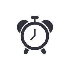 Alarm clock solid icons, minimalist vector illustration ,simple transparent graphic element .Isolated on white background