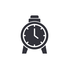 Alarm clock solid icons, minimalist vector illustration ,simple transparent graphic element .Isolated on white background