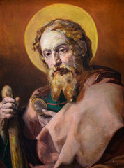 Saint Jude the Apostle (Thaddeus). A painting in Saint Peter's Church (Peterskirche) in Vienna, Austria.