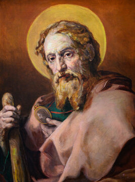 Saint Jude the Apostle (Thaddeus). A painting in Saint Peter's Church (Peterskirche) in Vienna, Austria.
