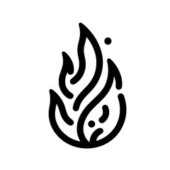 Fiery Icon:  A bold, stylized black flame icon, perfect for representing passion, energy, or danger. The design is minimalist and versatile.