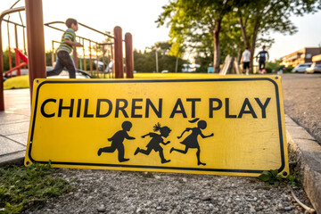 Obraz premium A bright yellow sign reads 