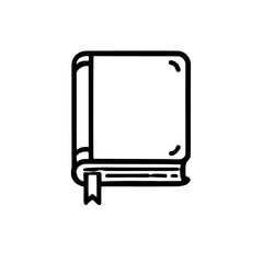 Closed Book with Bookmark Icon: A simple yet elegant line art illustration of a closed book with a bookmark, perfect for educational or literary projects.
