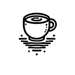 Cozy Coffee Cup Illustration: A minimalist line art illustration of a steaming coffee cup, perfect for coffee shop menus, cafe websites, or social media posts.