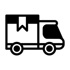 delivery package truck glyph style