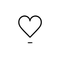 Simple Heart Icon: A minimalist line art illustration of a classic heart shape.  Perfect for representing love, affection, and romanticism in a simple and elegant way.