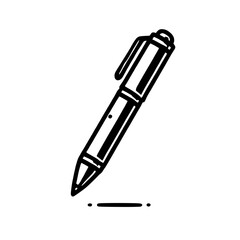 Fototapeta premium Simple Pen Illustration: A minimalist line drawing of a classic pen, featuring a simple design and bold lines, perfect for branding, website design, or educational materials. 