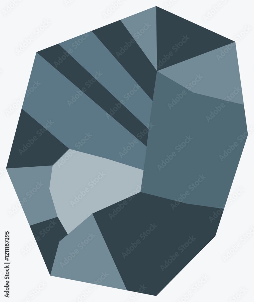 Aufkleber map of nauru with regions. just a simple country border map with region division. blue-grey color pa