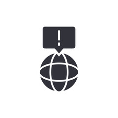 Online alert solid icons, minimalist vector illustration ,simple transparent graphic element .Isolated on white background