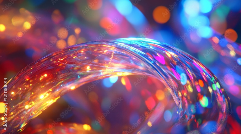 Poster Colorful Light Trails and Bokeh Effects in Abstract Background