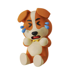 Crying Dog mascot Animal 3D