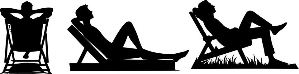 Silhouette of a Person Relaxing - Vector Illustration for Relaxation and Calm Themes