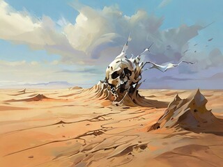 Obraz premium skull on the beach
