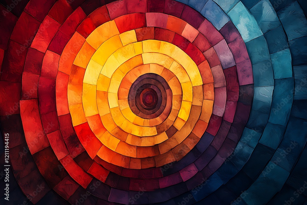 Poster abstract colorful circular mosaic pattern design