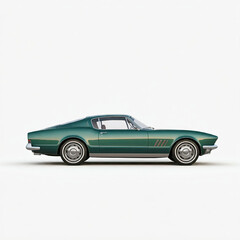 Vintage retro car isolated on white background