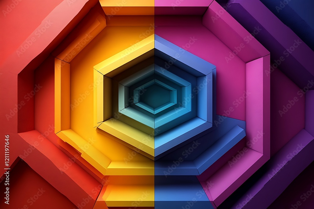 Poster abstract hexagonal colorful geometric pattern design