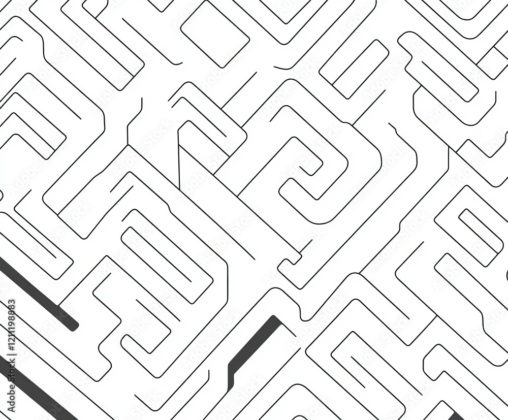 Aufkleber abstract grayscale maze pattern background.