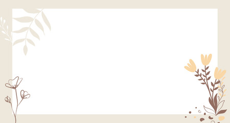 beige floral aesthetic hand drawn background. soft aesthetic background.