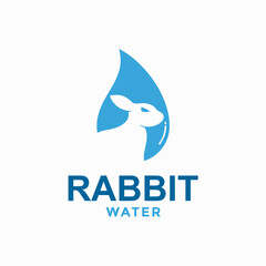 Obraz premium rabbit water simple logo in negative space 