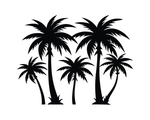 Obraz premium Palm Tree Silhouette Icon for Travel and Summer Themes