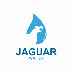 jaguar water simple logo in negative space 