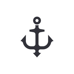 Anchor solid icons, minimalist vector illustration ,simple transparent graphic element .Isolated on white background
