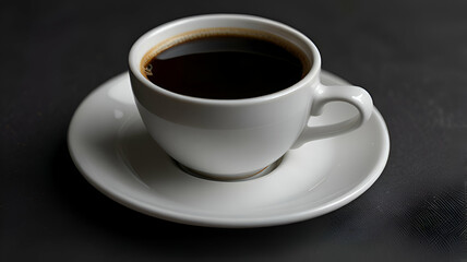 Cup of delicious black coffee cut white background ai
