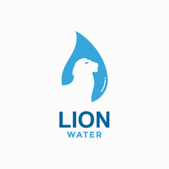 Obraz premium lion water simple logo in negative space 