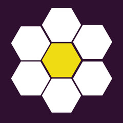 Hexagon Design on dark purple background 
