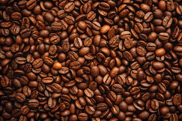 Obraz premium Close-Up of Freshly Roasted Coffee Beans