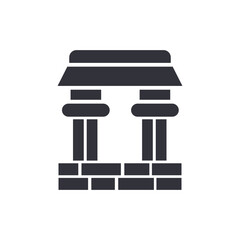 Ancient building solid icons, minimalist vector illustration ,simple transparent graphic element .Isolated on white background