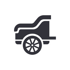 Ancient carriage solid icons, minimalist vector illustration ,simple transparent graphic element .Isolated on white background