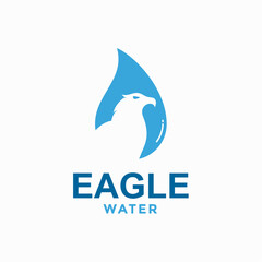 eagle water simple logo in negative space 