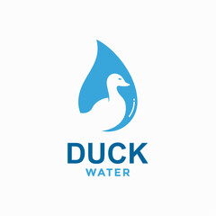 duck water simple logo in negative space 
