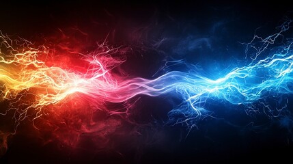 Vibrating lines of light pulsating in synchrony digital abstract colorful energy dark background dynamic visuals