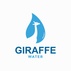 Obraz premium giraffe water simple logo in negative space 