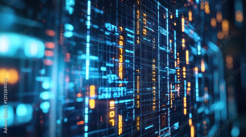 Poster abstract digital data stream: futuristic technology background