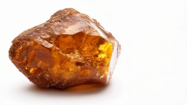 Rotating citrine crystal showcasing brilliant facets and natural luster