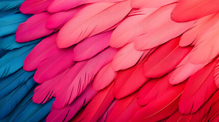 Obraz premium Vibrant feather patterns nature close-up colorful environment abstract viewpoint artistry concept