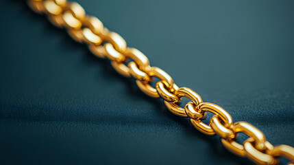 Obraz premium Elegant gold chain close-up jewelry studio settings macro view luxury concept showcase