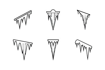 icicle line art vector illustration