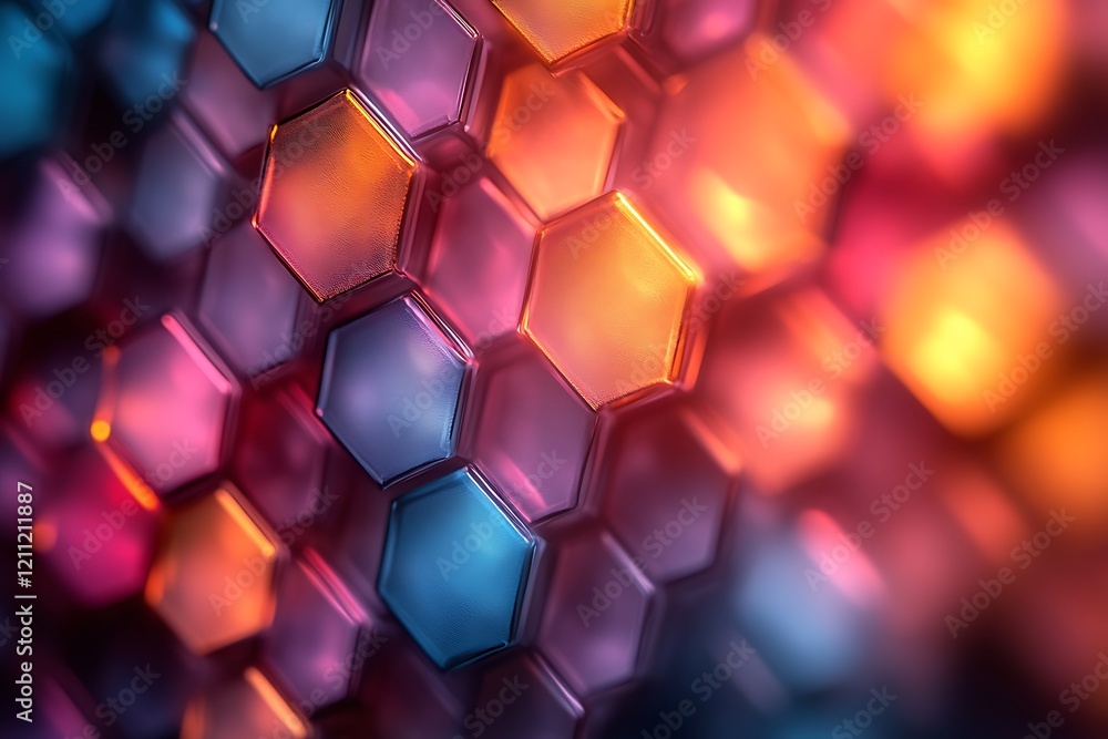 Poster abstract hexagonal pattern colorful geometric design