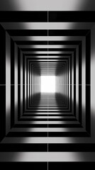 digital technology black and white square abstract geometric tunnel poster background