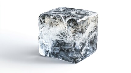 Obraz premium ice cube, isolated on white background, clipping path, full depth of field