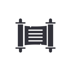 Ancient scroll solid icons, minimalist vector illustration ,simple transparent graphic element .Isolated on white background