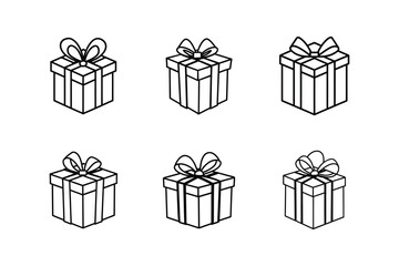 present box icon line art vector illustration